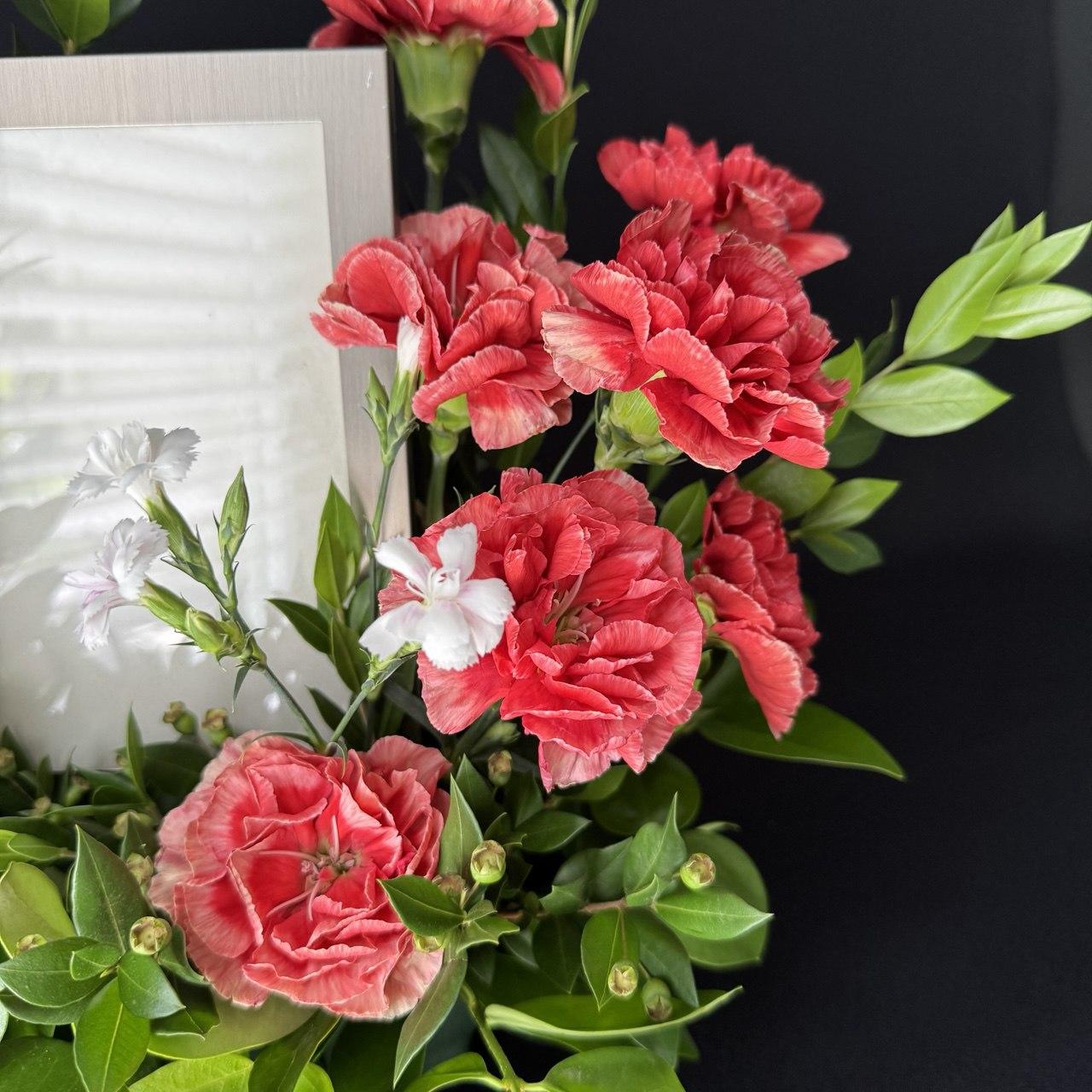 Standing Photo Tribute with Carnations - image 3